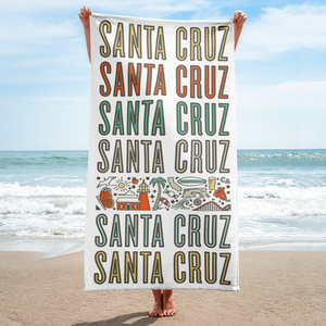 Santa Cruz Stacked Iconic Beach Towel